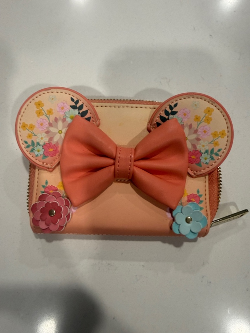 Loungefly Peach Floral Bow Coin Purse